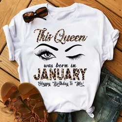 Eyelash and Lips Print Women T Shirt Fashion Graphic T Shirts Funny Happy Birthday Party Tshirt Casual Female Tops Tees