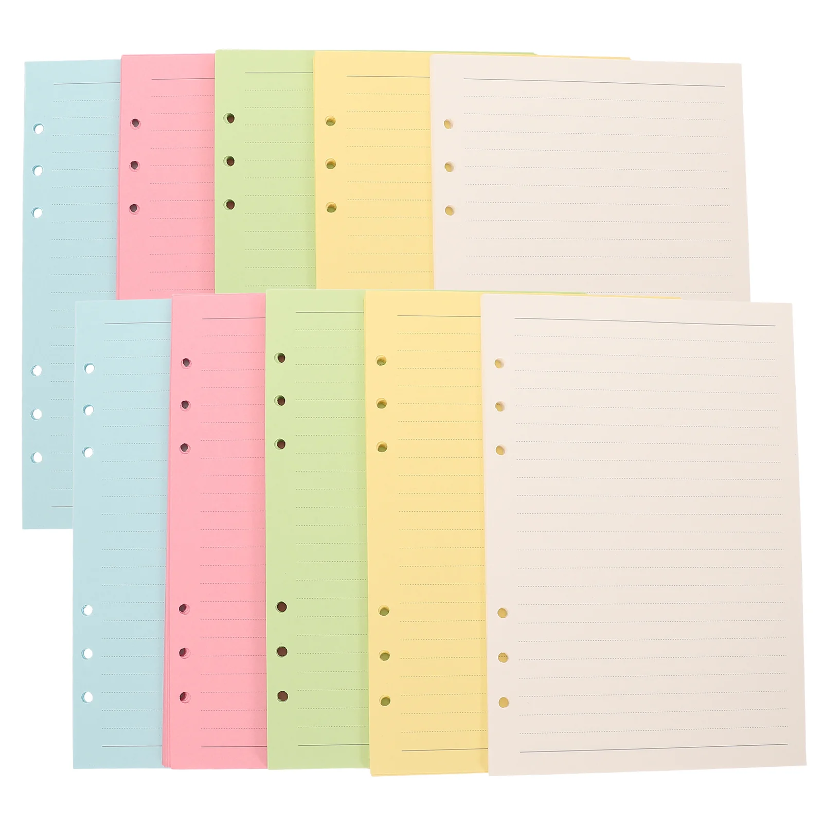 2Sets A5 Binder Refill Paper 6 Hole Lined Loose Leaf Planner Inserts Notebook Filler Ruled Diary Organizer Journal Refill