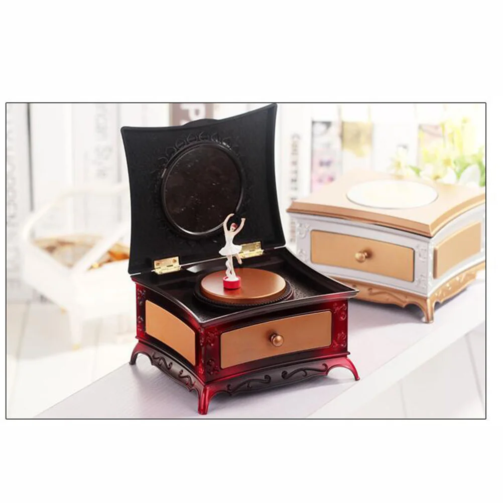 Box Classic Dresser For Little Girls Dresser For Little Girls Hard Plastic Storage Case With Mirror Jewelry Organizer Red