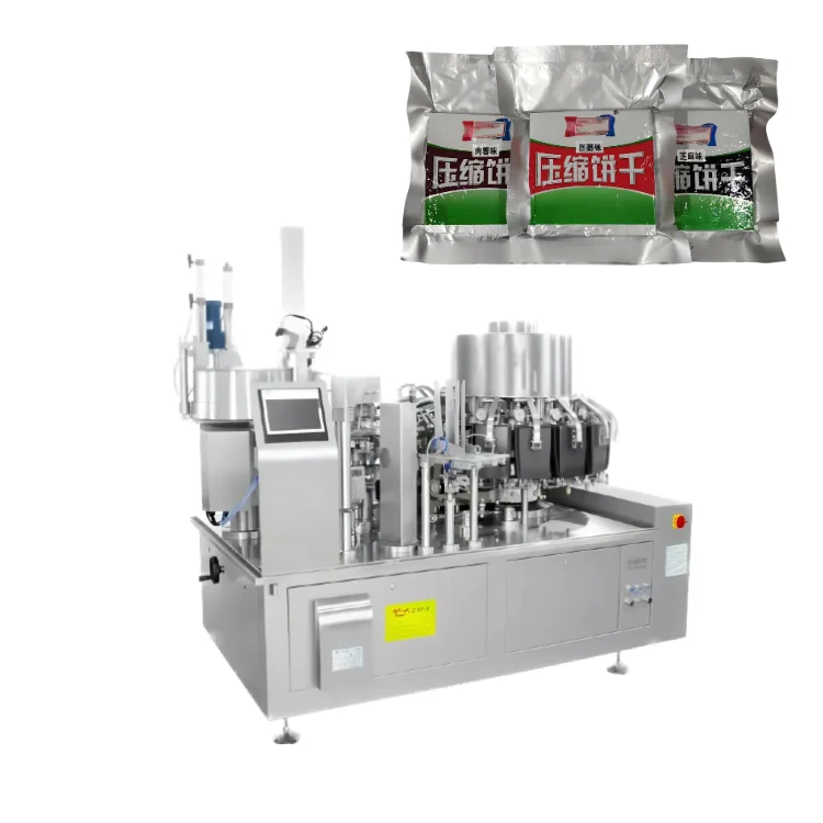 High-Speed Rotary Automatic Vacuum Pouch Packing Machine Mechanical Driven PLC Controlled for Food & Chemical Applications