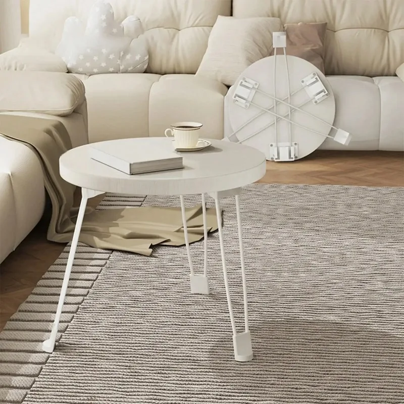 

Foldable Small Table Movable Small Round Table Foldable Coffee Dining Table Suitable For Use Beside To The Sof