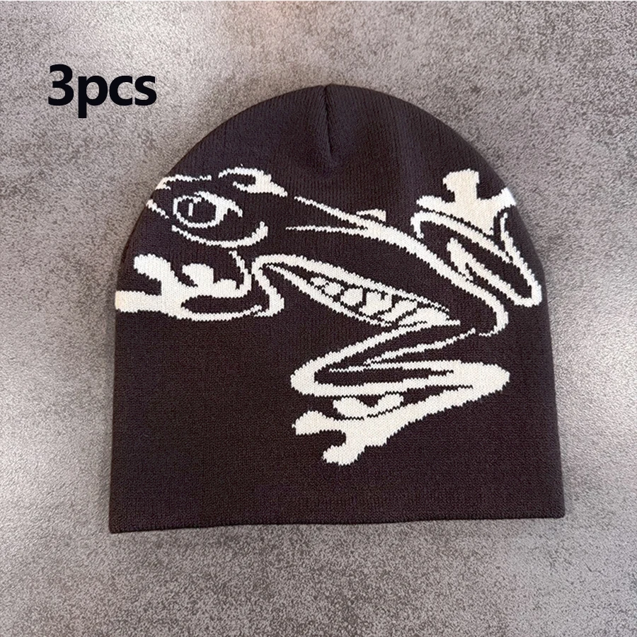 Tree Frog Pattern Beanie Knitted Cap for Men & Women, Outdoor Sports Warm Ski Hat, image 13