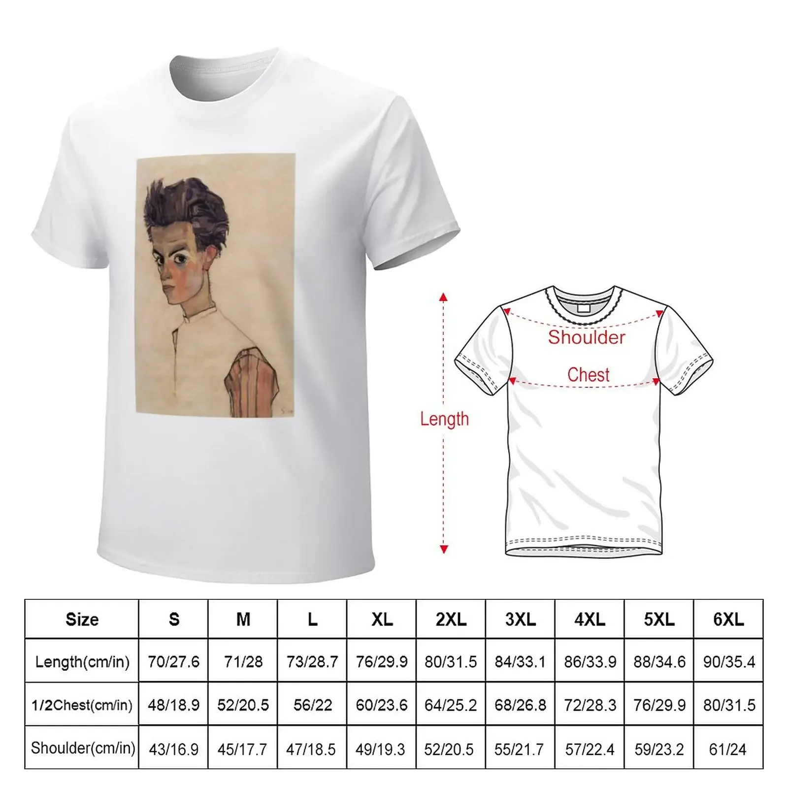 original painting by Egon Schiele 1890 - 1918, Egon Schiele Prints T-Shirt customs blacks men workout shirt