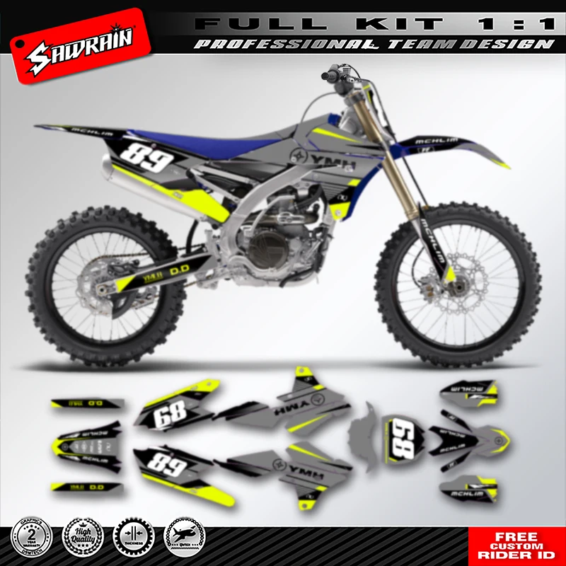 Sawrain カスタムチームオートバイグラフィックスデカールステッカーキットヤマハ YZF250 2014-2018 YZF250X 2015-2019 WRF250 YZF450 2014-2017