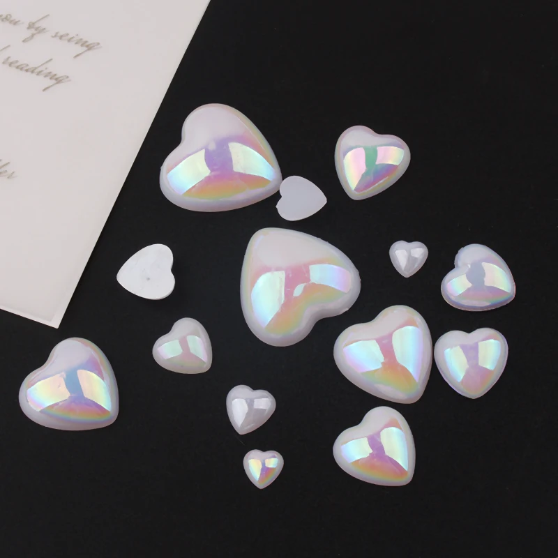10pcs Imitation Shell Peach Heart Love Half Flat Acrylic Patch Mobile Phone Shell Diy Jewelry Accessories Handmade Materials