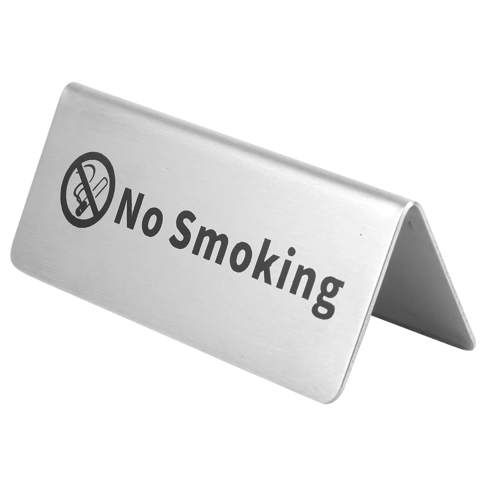 Stainless Steel No Smoking Sign Double Side Table No Smoking Sign for Office Decoration stainless steel no smoking sign