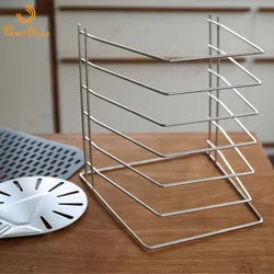 Pizzathome Stainless Steel Pizza Pan Stand 6 Tier, 11 inch Pizza Pan Rack Holder for Party Buffet Table Platter Tray Display