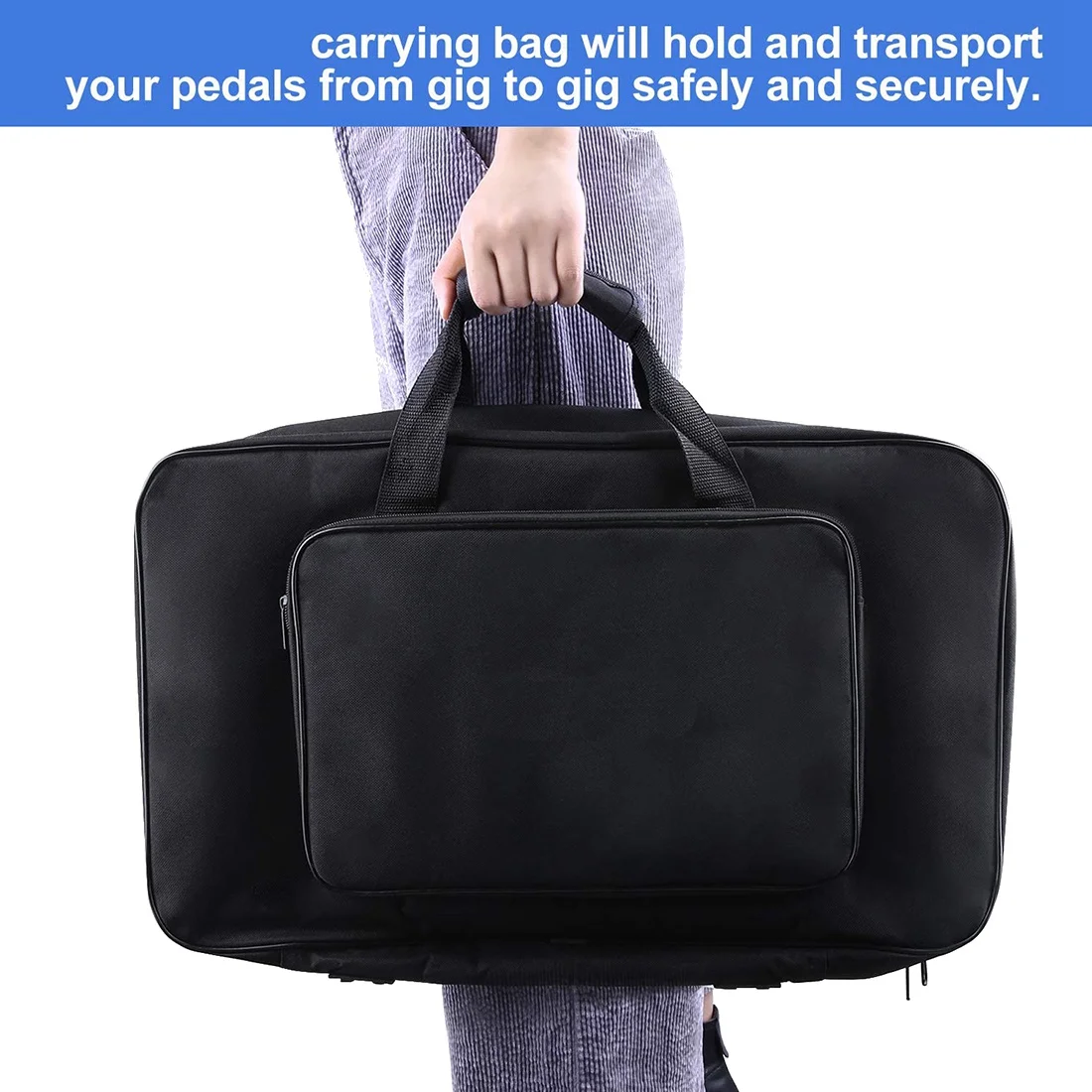 Pedaliera per chitarra Pedaliera per effetti per chitarra Pedaliera in lega di alluminio con piastra per pedale effetto borsa per il trasporto, dimensioni ridotte XQ