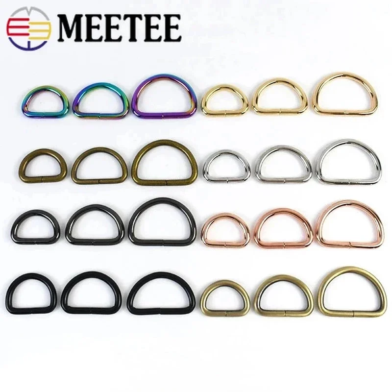 10/20Pcs Meetee 20/25/32/38mm Metal O D Ring Buckles Bag Strap Connector Buckle Belt Webbing Clasp DIY Sew Hardware Accessories