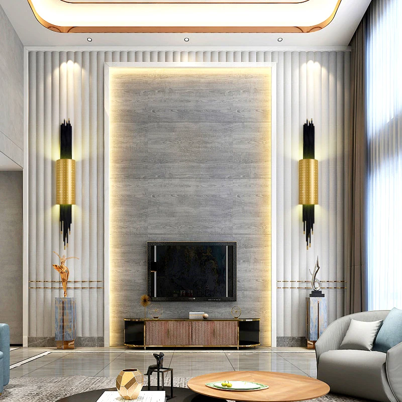 Postmodern luxury long wall lamp Hotel lobby designer creative bedroom bedside lamp living room TV background wall lamp