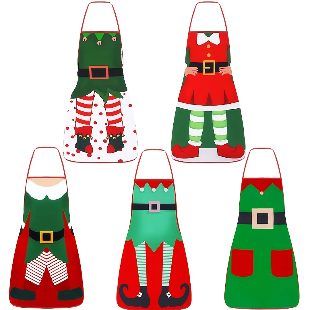 confezione-da-5-grembiuli-natalizi-babbo-natale-vestito-come-grembiule-decorativo-da-elfo-adatto-sia-per-chef-di-cucina-femminile-e-maschile-natale