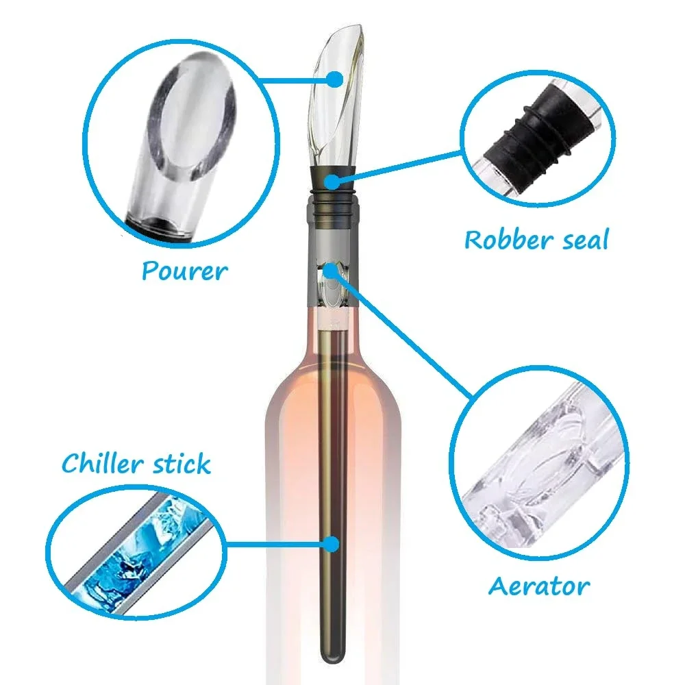 Stainless Steel Wine Decanter Mini Wine Filter Air Intake Bottle Pourer Aerator for Home Bar Essential Barware Tool Fast Aeration Spout Drip Free Pouring Design Easy to Clean Restaurant and Party Accessory