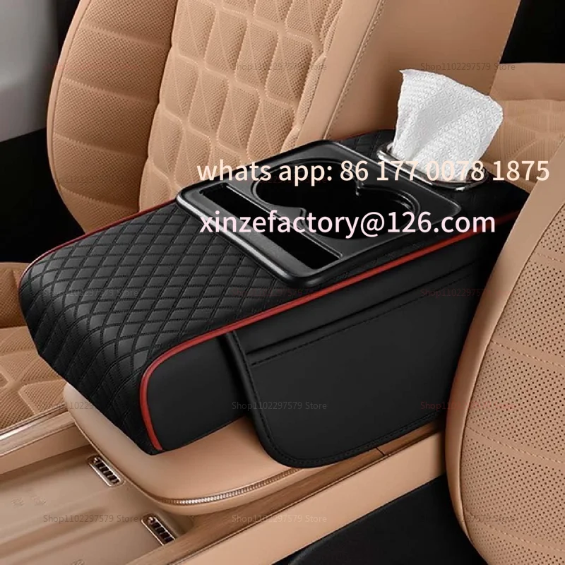 

Настраиваемая автомобильная подлокотник, удлинительная подушка толщиной 7,5 см, коробка для центральной консоли, поддержка локтя, многофункциональный автомобильный органайзер