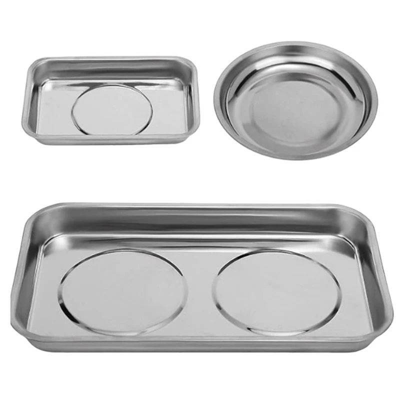 luda-round-magnetic-parts-bowl-4-magnetic-tray-with-magnetic-pin-bolt-holder-stainless-steel-pickup-tool-tray-for-mechanic'-s