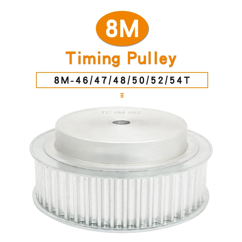 Pulley Wheel 8M-46T/47T/48T/50T/52T/54T Bore Size 14 mm Teeth Pitch 8mm Alloy Toothed Pulley  For Width 25/30 mm 8M Timing Belt