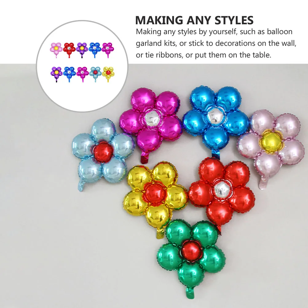 

10pcs Aluminium Foil Balloons Floral Shaped Decorative Balloon For Wedding Party Festival Kids Birthday Flower Foil Balloon