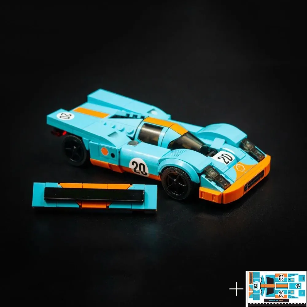 Moc número 20 golfo 917k com adesivos montar blocos de construção criatividade corrida diy modelo brinquedo tijolo presentes do feriado das crianças