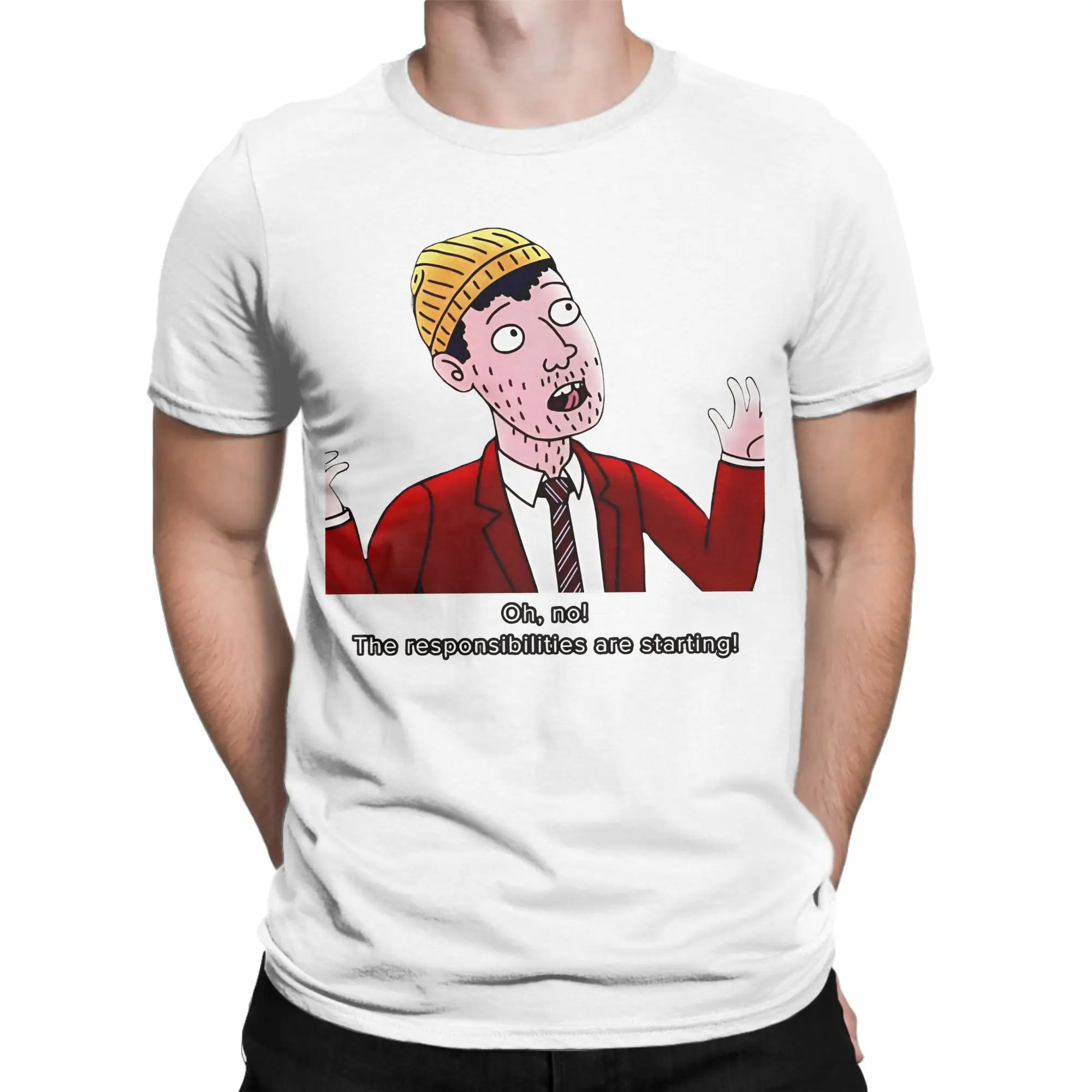 Men Todd Portrait Funny Quote  T Shirt Bojack Horseman Pure Cotton Tops Short Sleeve Round Collar Tee Shirt Plus Size T-Shirts