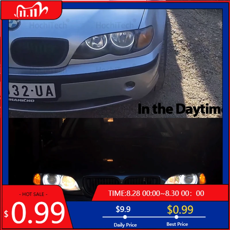 Лидер продаж для BMW 3 серии E46 1999-2004 Demon Eye, высокое качество, CCFL, комплект «ангельские глазки», теплое белое кольцо, внутренние наклейки