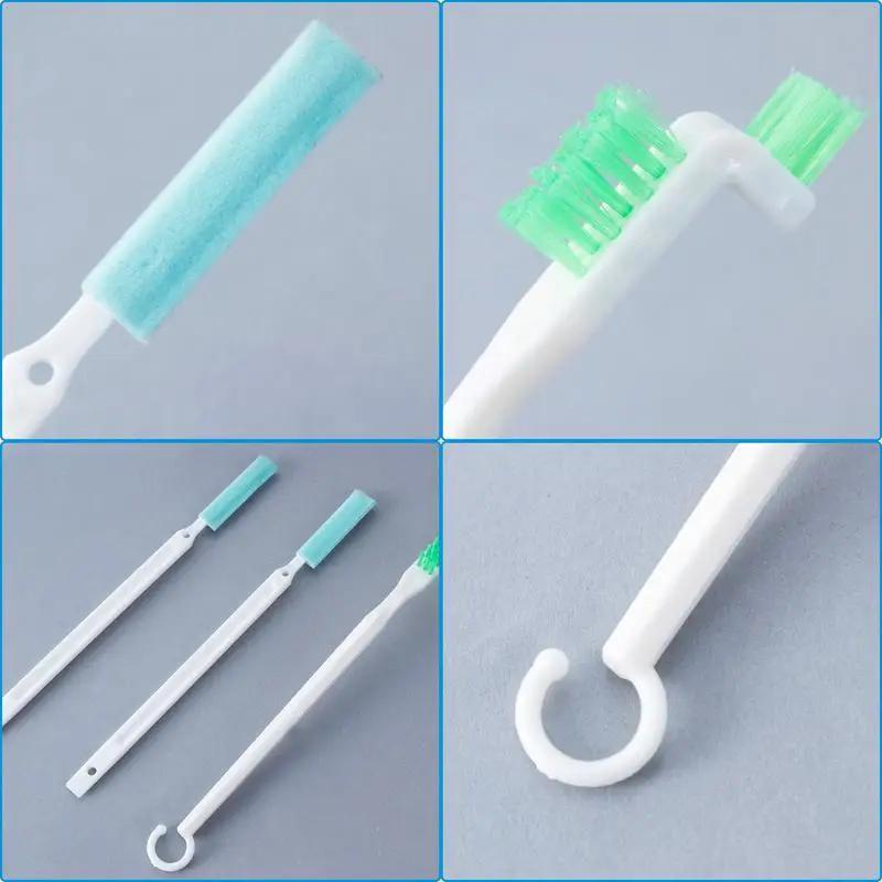 Baby Bottle Cleaning Brush Stain Removal Cup Groove Brush Set Cleaning Tools With Curved Brush Head For Cleaning Narrow Neck