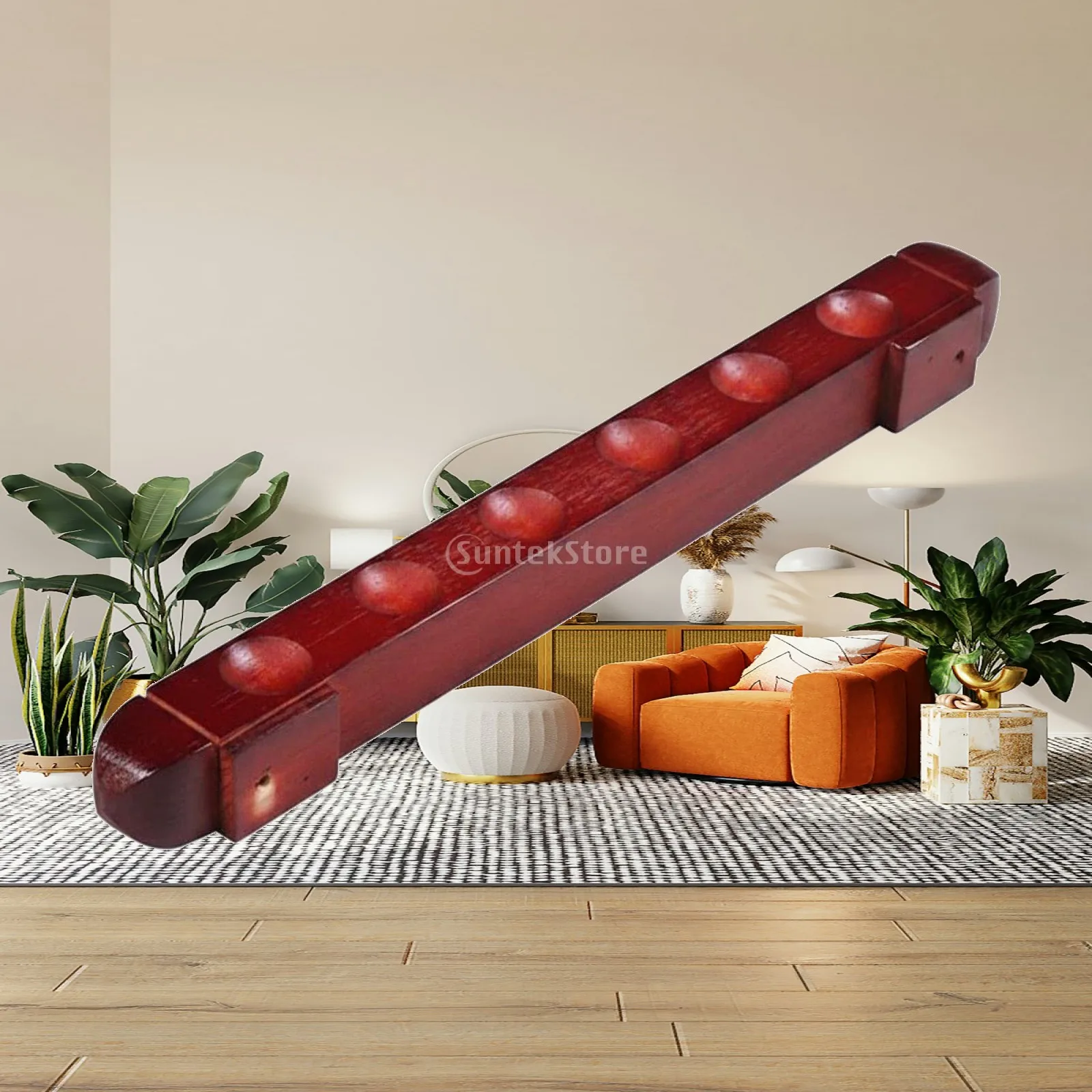 Solid Wood Wall Mounted Cue Rack 6 Hole Billiard Stick Holder Pool Cue Organizer for Home Billiard Supplies