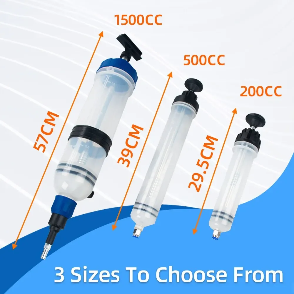 Oil Syringe Pump Syringe Liquid Extractor Automobile Fuel Transfer 200/500/1500ML Large Capacity Brake Fluid Engine Cooolant