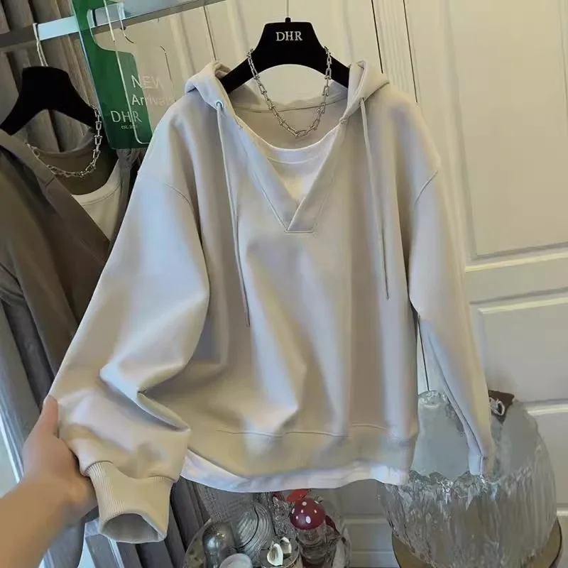 

Утепленная толстовка-худи унисекс больших размеров (до 300 фунтов), имитация двухслойности, осенне-зимняя, с капюшоном, из флиса, в американском стиле