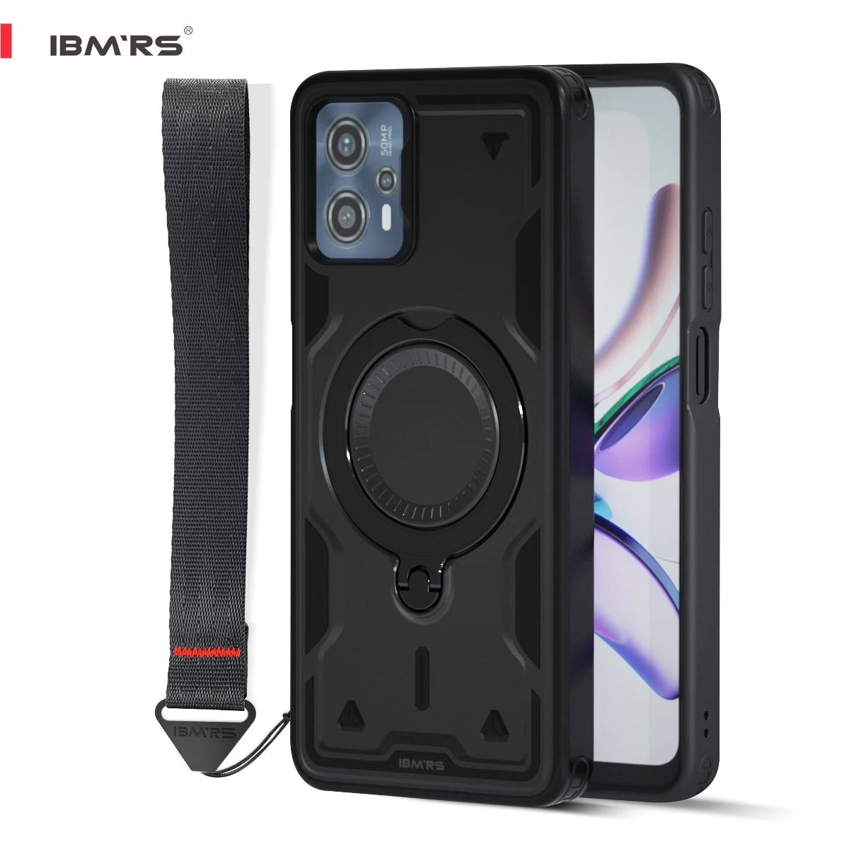 

for Moto G13 Phone Case Magnetic Shockproof with Kickstand & Lanyard | Compatible Motorola G13 Cover [6.5 Inch] Heavy Duty