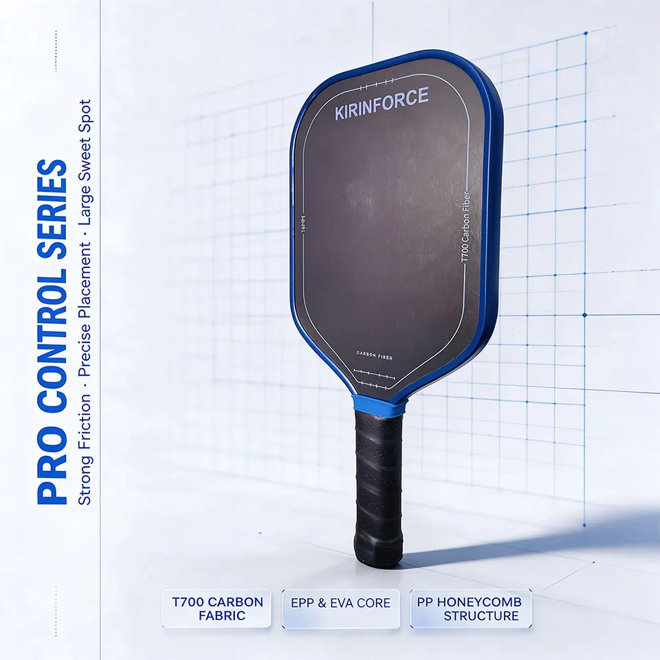 KIRINFORCE Gen5 Hot Press Carbon Fiber Pickleball Paddle Large Sweet Spot USAPA Approved Optional Cover Grip Tape Silicone Grip