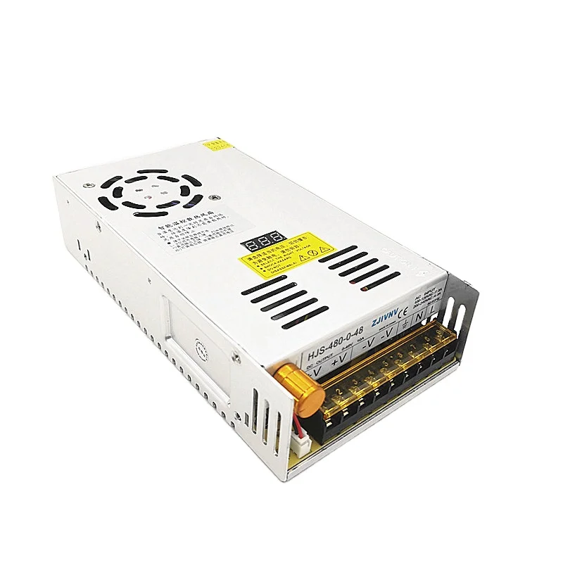 شاشة ديجيتال 480 وات تحويل التيار الكهربائي، مخرج تيار مستمر 0-48 فولت قابل للتعديل 10 أمبير عرض حد HJS-480-0-48 #4