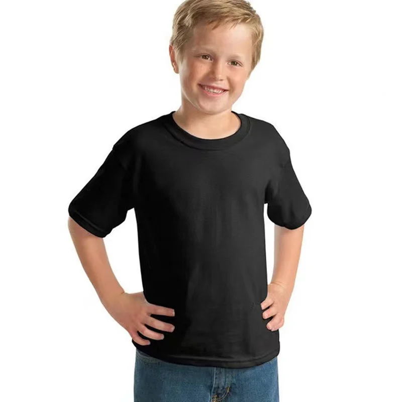 Children Short Sleeve T-shirt High Quality 100% Cotton Solid Color Top Tee Boys/Girls Clothes Summer Casual Round Neck T shirt