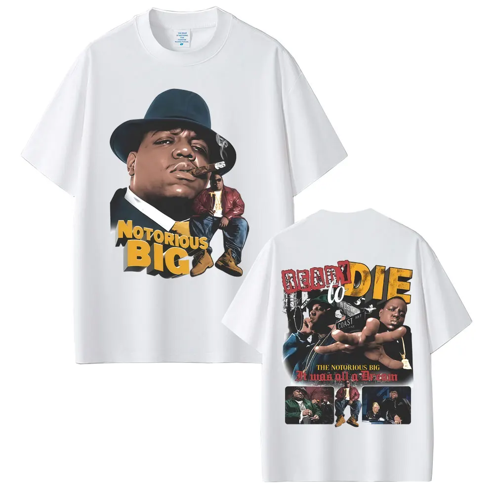 

Rapper The Notorious Big Ready To Die Album Graphic T-shirt Biggie Smalls Streetwear Men Women Hip Hop Vintage Oversized T Shirt