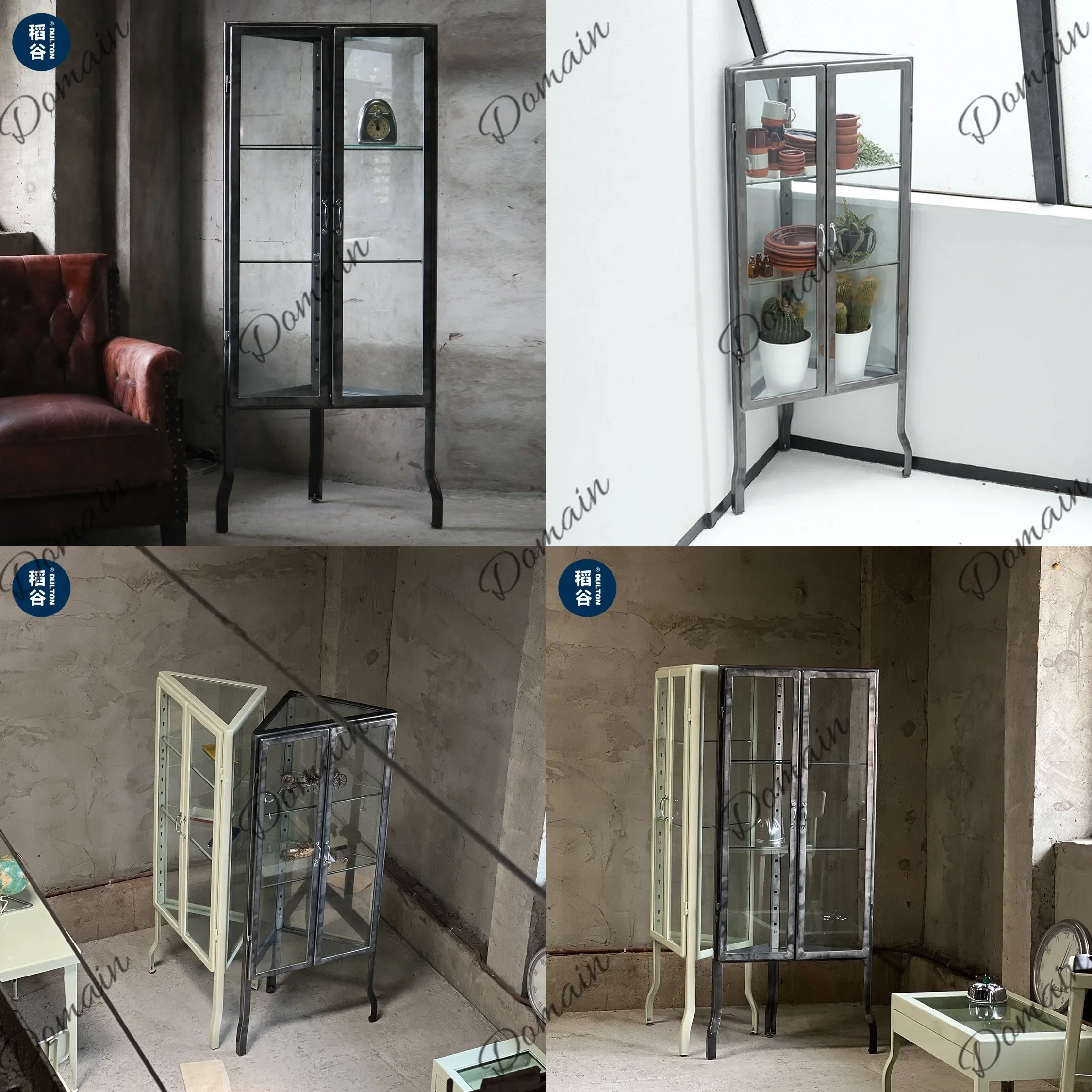 BJ Metal Triangle Corner Cabinet Display Glass Shelf Simple Storage Rack For Home Organizer
