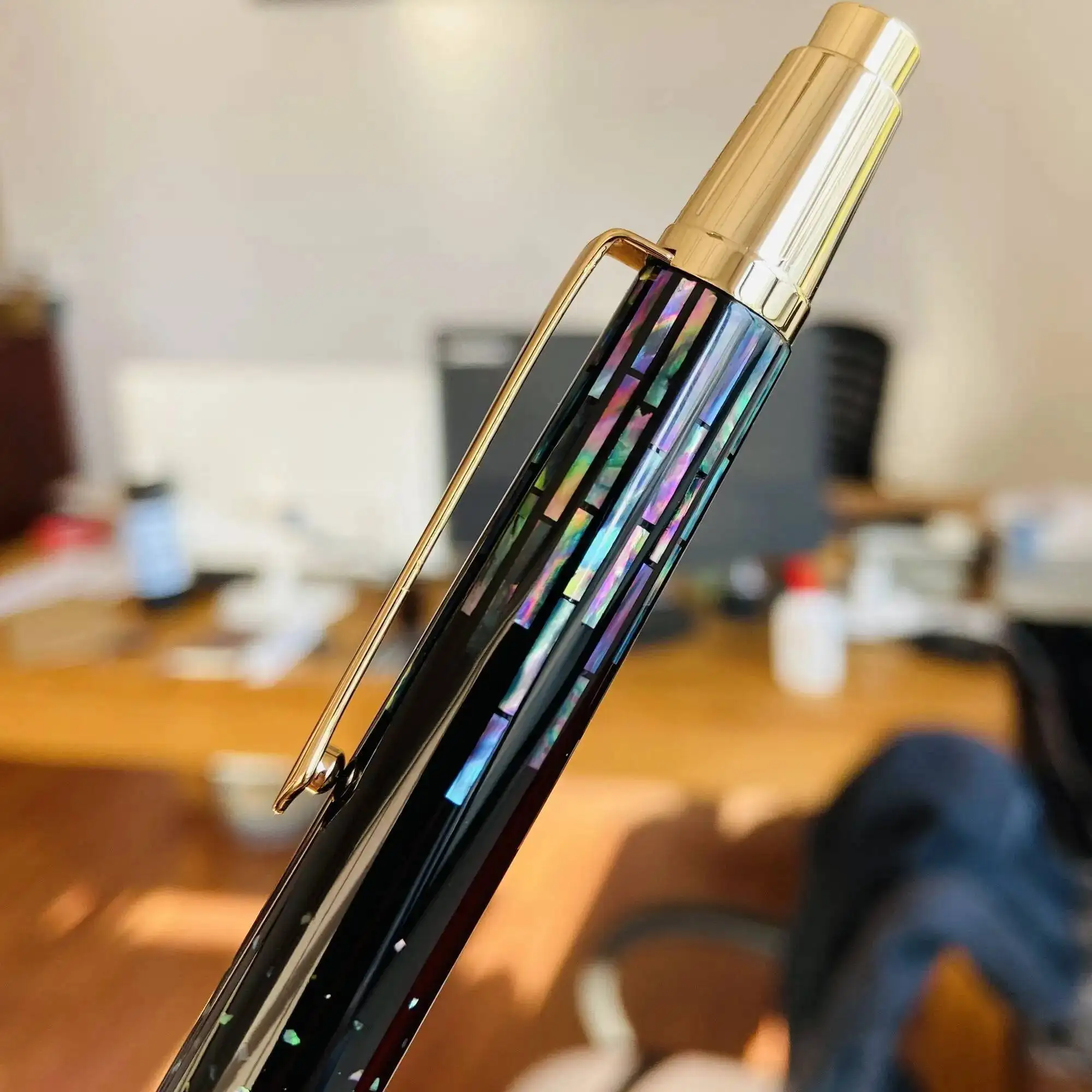 

Mother Of Pearl Automatic Ballpoint Pen Bohai Bay Mother Of Pearl Teacher Students Gift Black G2 Refill