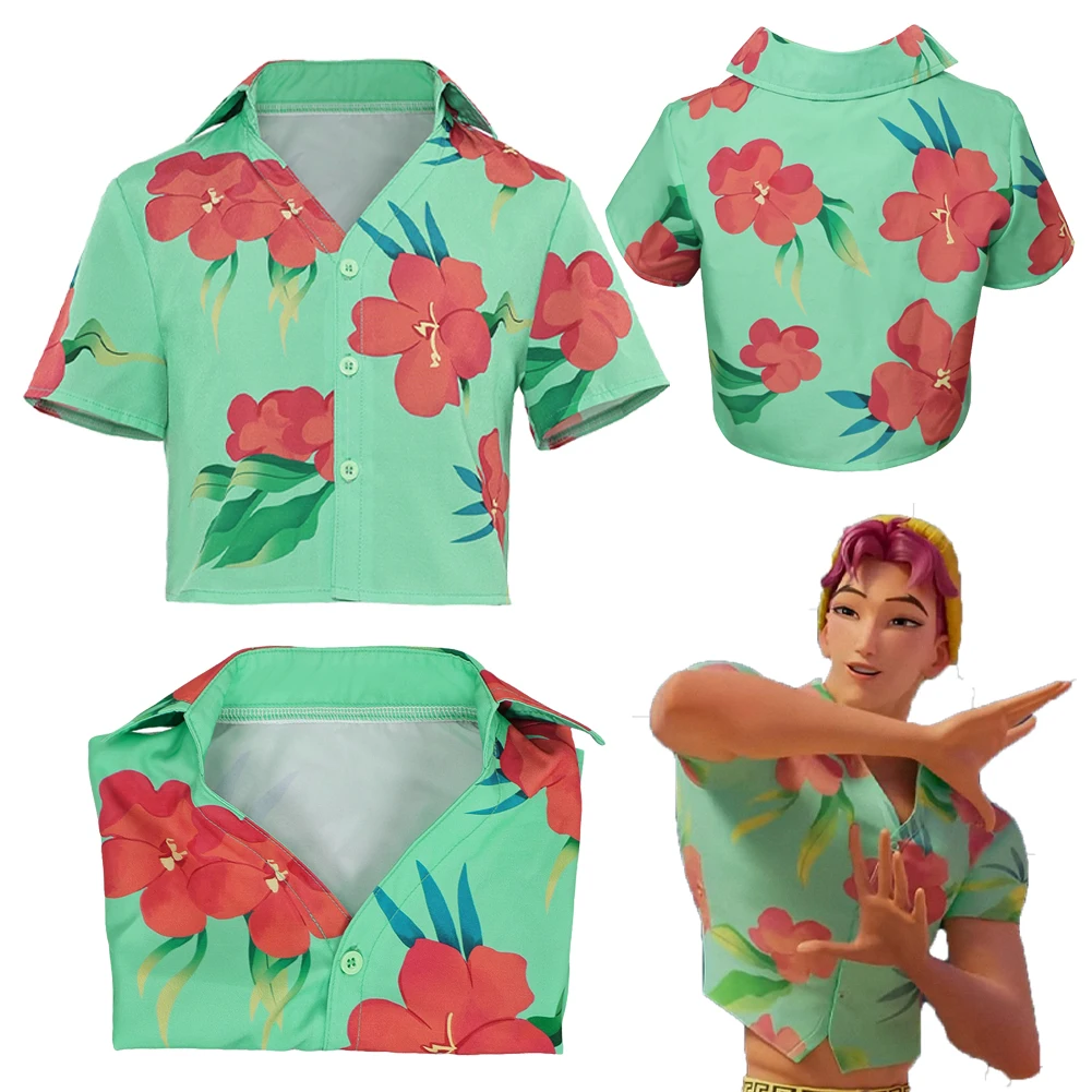 

2025 Cartoon Demon Hunter of KPop Cosplay Abby T-Shirt Boy Cloth Party Disguise Outfits Suit Roleplay Halloween Costume Carnival