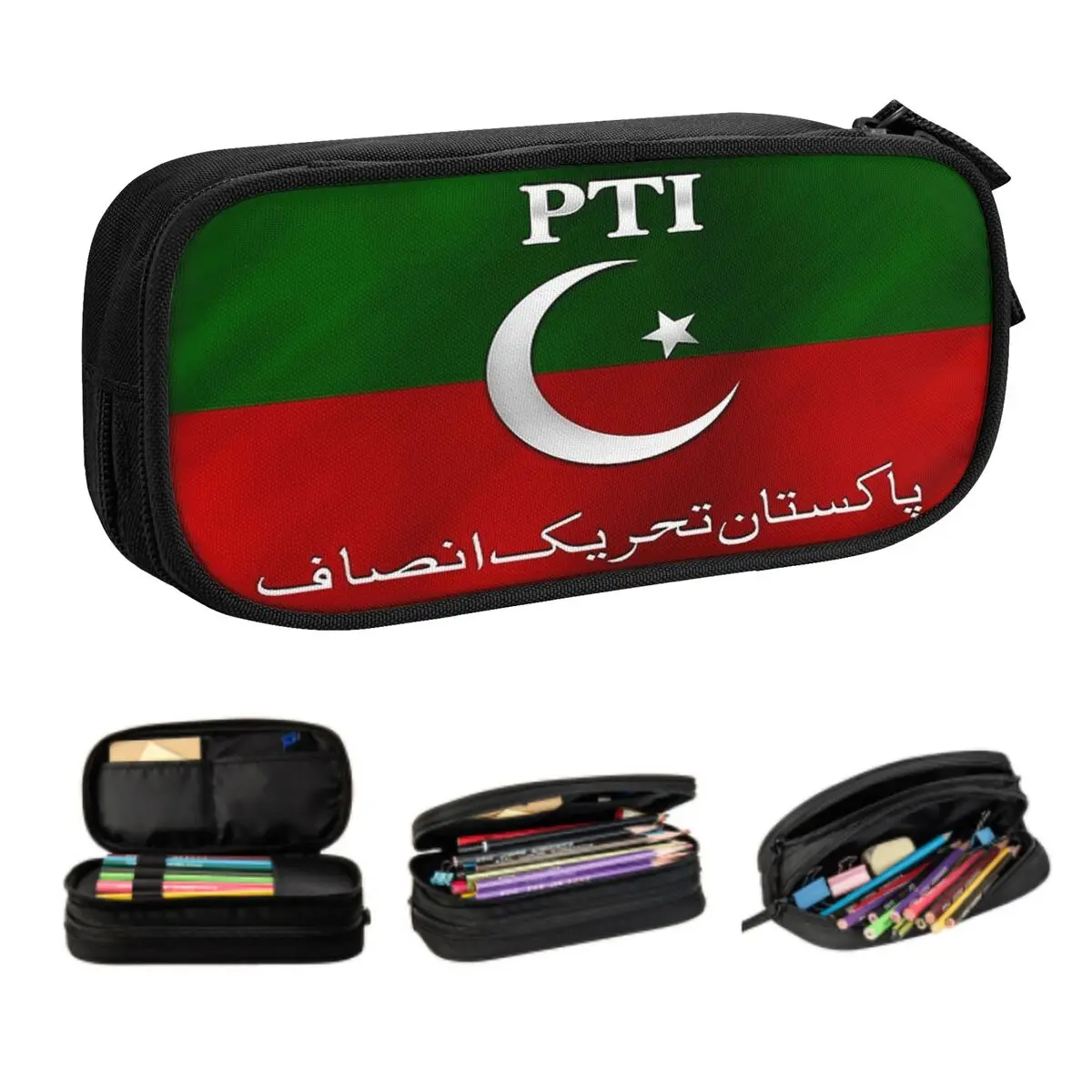 Custom Cute Flag Of Pakistans Pencil Case for Girls Boys Patriotic Palestinians Large Capacity Pen Box Bag School Supplies