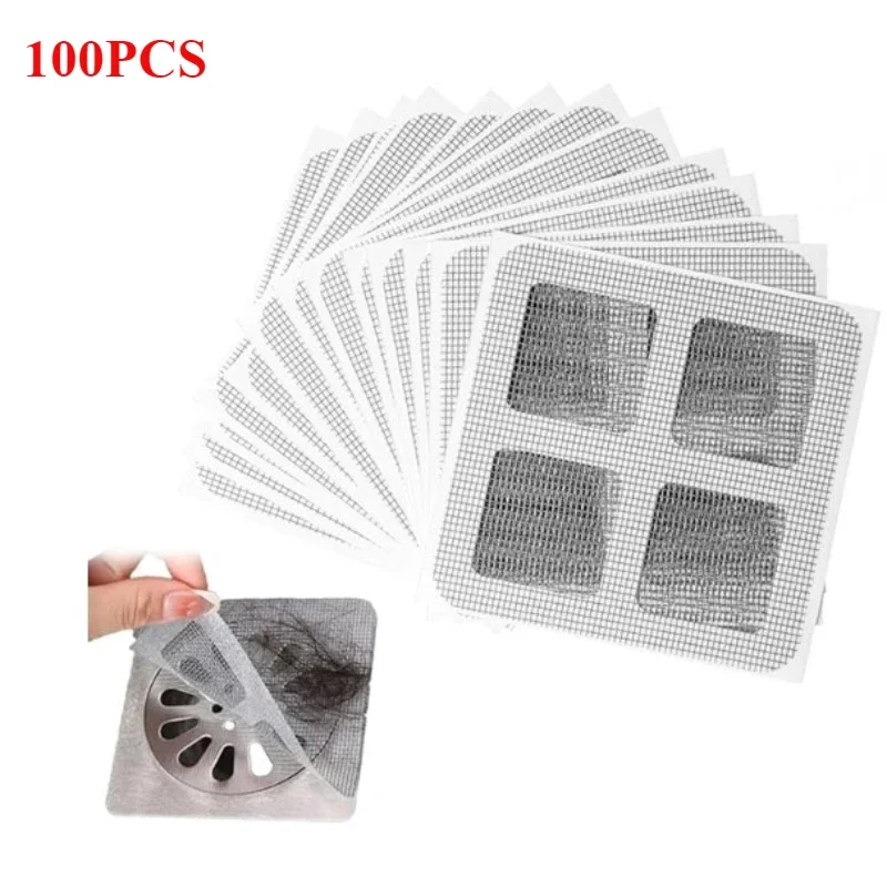 50/100PC Disposable Floor Drain Sticker Bathroom Floor Hair Drain Catcher Anti-blocking Filter Floor Drains Bathroom Accessories