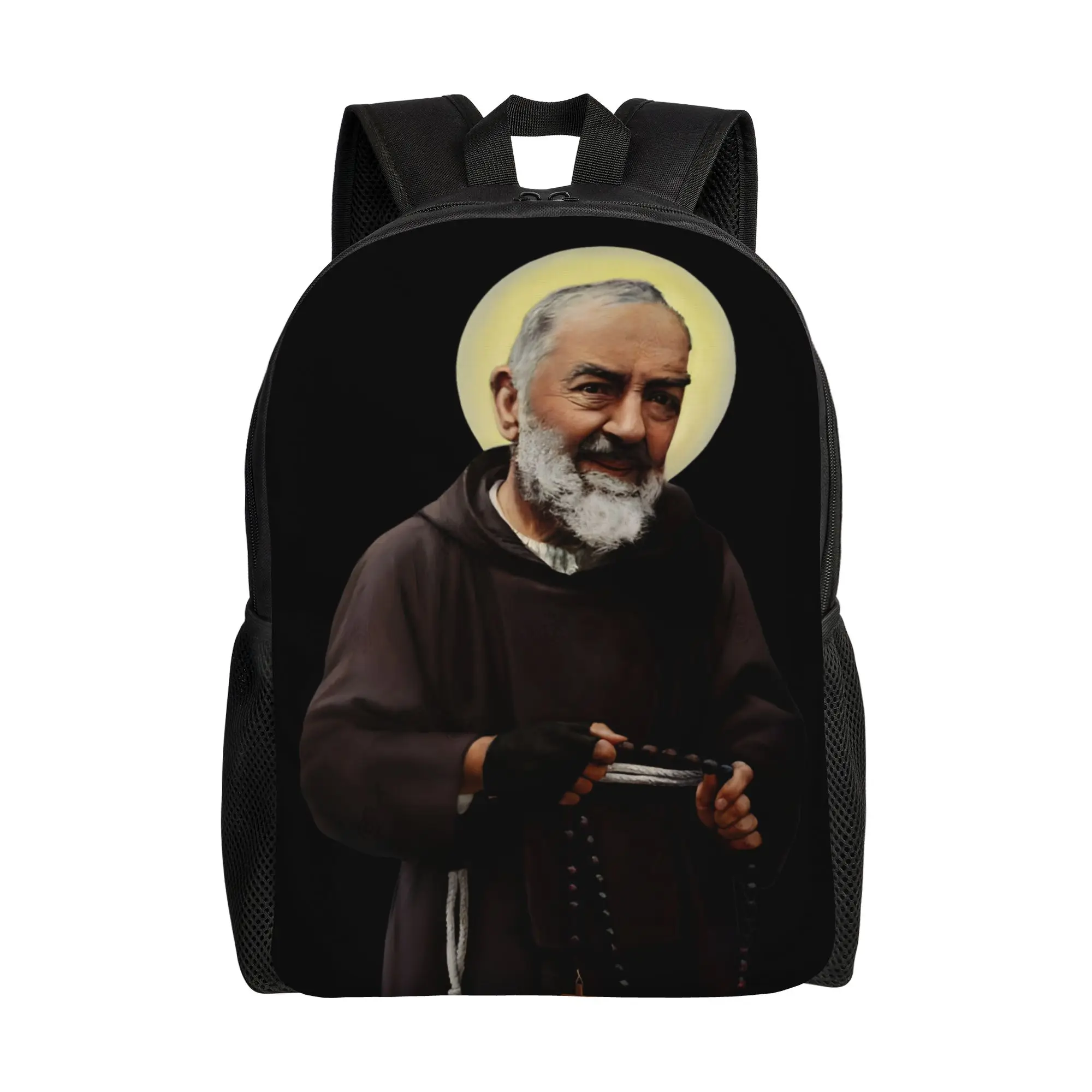 Padre Pio Of Pietrelcina Backpack  Novelty Backpacks Youth Daily Soft High School Bags Designer Rucksack