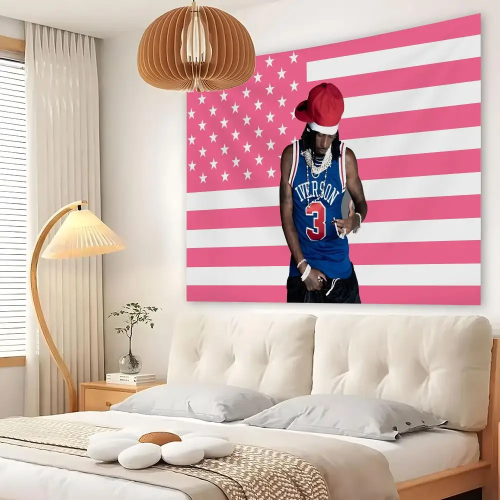 Rapper P-Playboi Carti American Tapestry Custom Living Bedroom Party Dormitory Interior Wall Bohemian Decoration Attached Clip