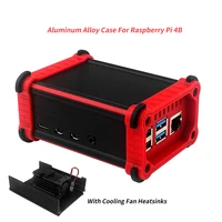 Raspberry Pi 4B carcasa de aleación de aluminio con ventilador de refrigeración disipadores de calor refrigeración activa pasiva para Raspberry Pi 4B