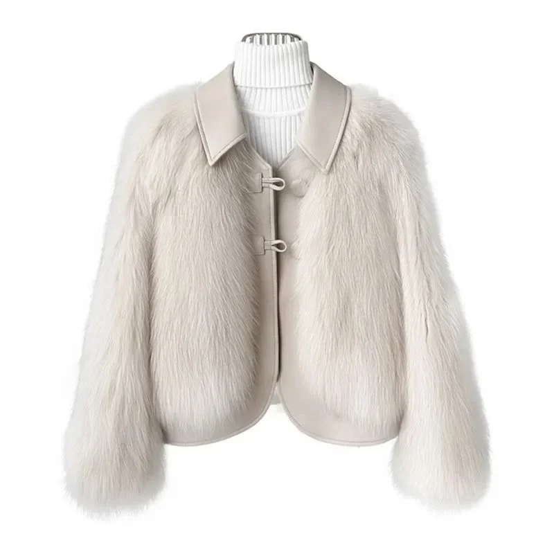 Pop Japanese Style Fur Collar Imitating Fox Fur Coat Environmentally Friendly Fur Women's High-End Versatile Luxurious Thick Jac
