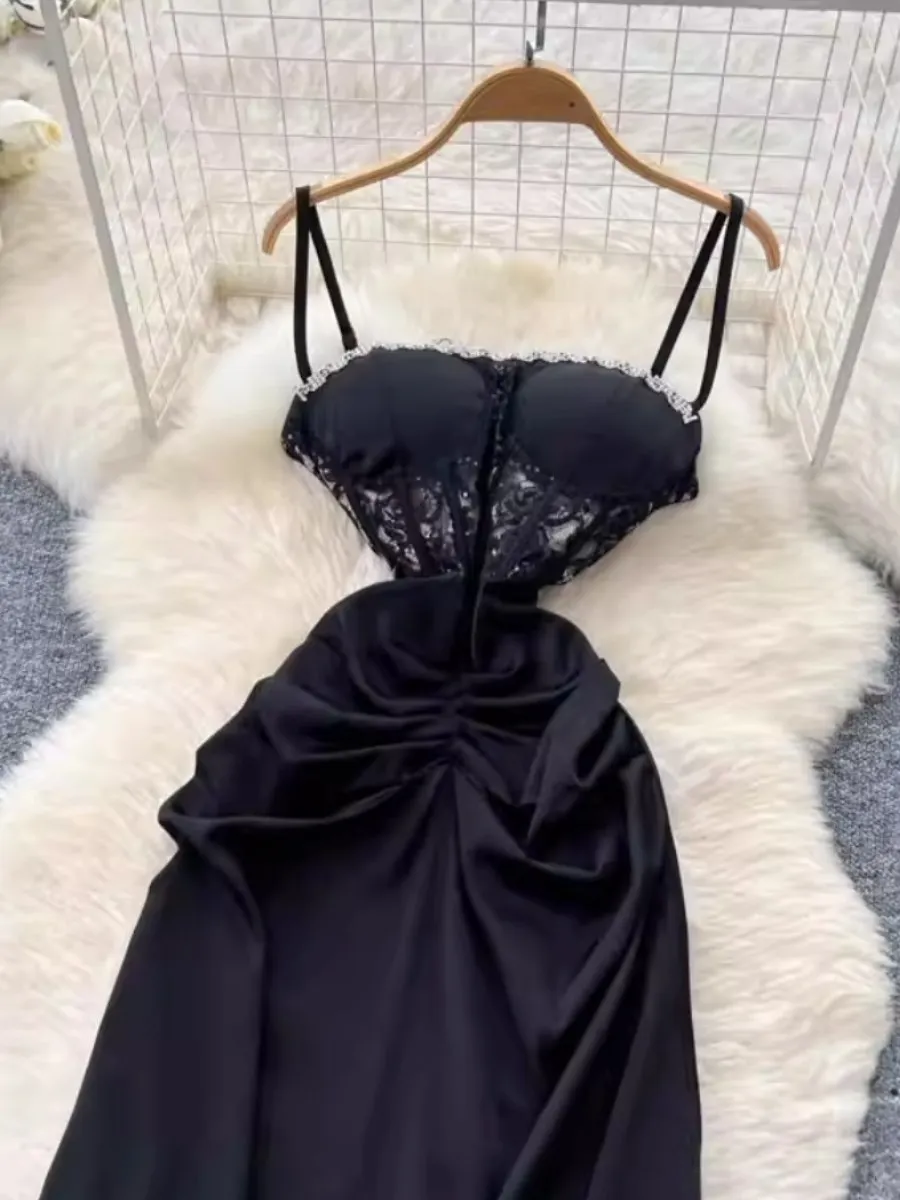 Foamlina rench pesado quente broca rendas retalhos cintura cinched fino ajuste elegante vestido longo chique luz luxo branco vestido de noite