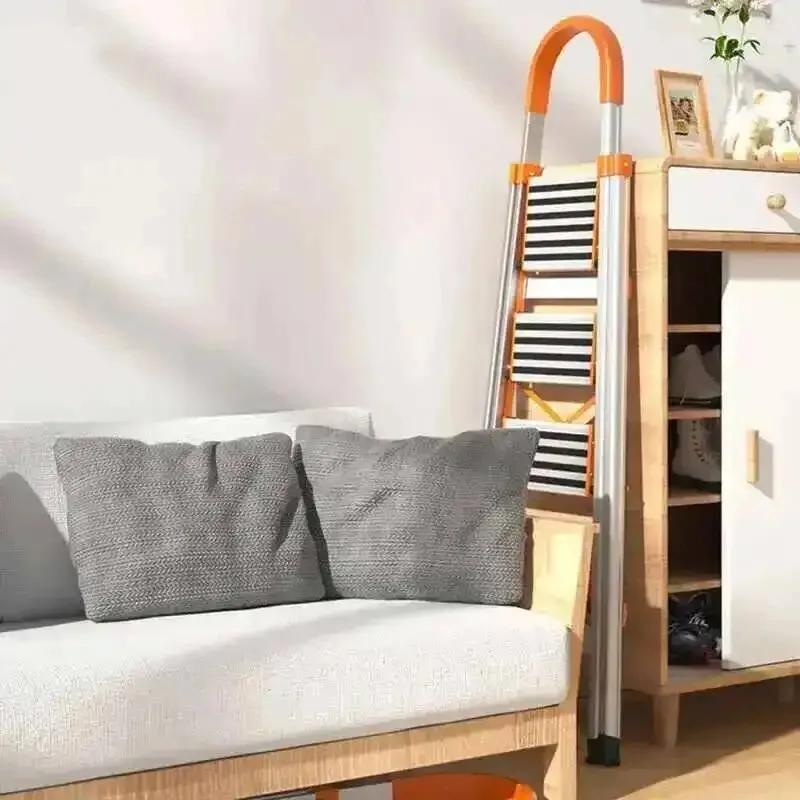 Indoor Modern Folding Aluminum Ladder Telescopic Portable Step Stools Home Stairs Kitchen Multi-function Herringbone Step Ladder