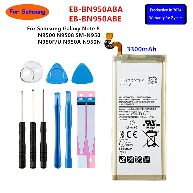 Brand New EB-BN950ABA EB-BN950ABE 3300mAh Battery For Samsung GALAXY Note 8 N9500 N9508 SM-N950 N950F/U N950A N950N +Tools