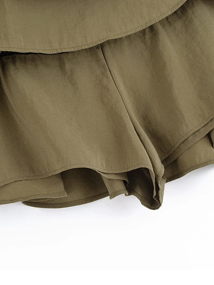 2025 frauen Sommer Mini Shorts Röcke Mode Süße Plissee Cascading Rüschen Weibliche Elegante Straße Shorts Kleidung