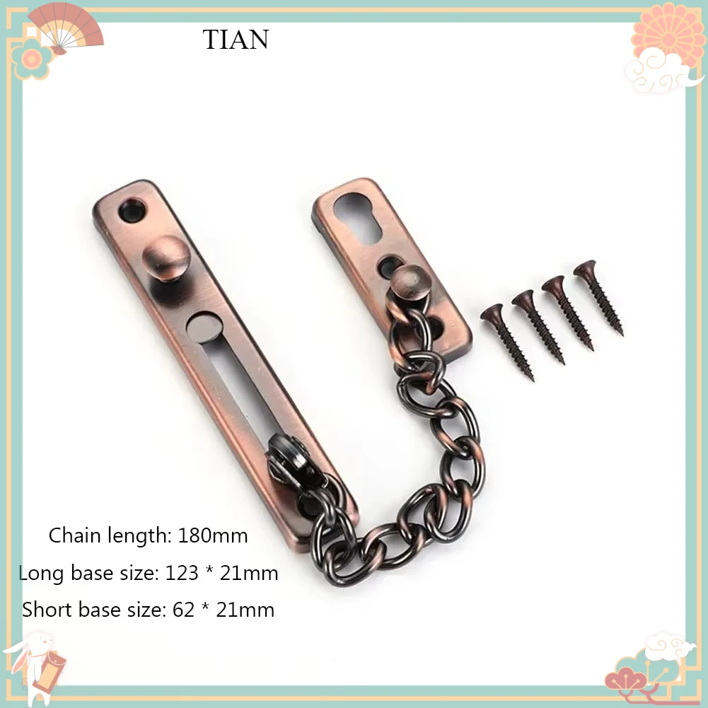 Door Chain with Lock Door Lock Bolt Chain Kids Safety Security Home Latch Buckle Guard Lock Anti-Theft Hotel Hardware Accessorie