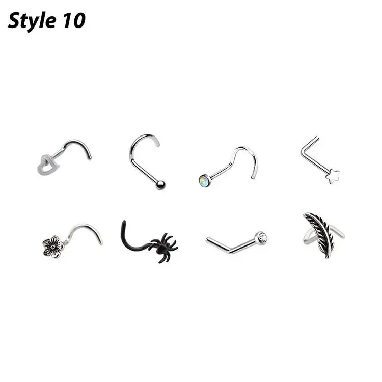 Nasenpiercer-Werkzeug, Körperschmuck, steriles Einweg-Nasenpiercing-Pistolen-Piercing-Set mit CZ-Nieten, Nasenring-Ohrstecker aus chirurgischem Stahl, 20 g – Detail 11