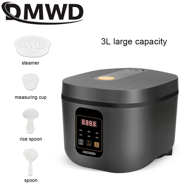 

3L Electric Rice Cooker Intelligent Automatic Multicooker Soup Stew Pot 1-4 People Porridge Cooking Machine Food Steamer Warmer