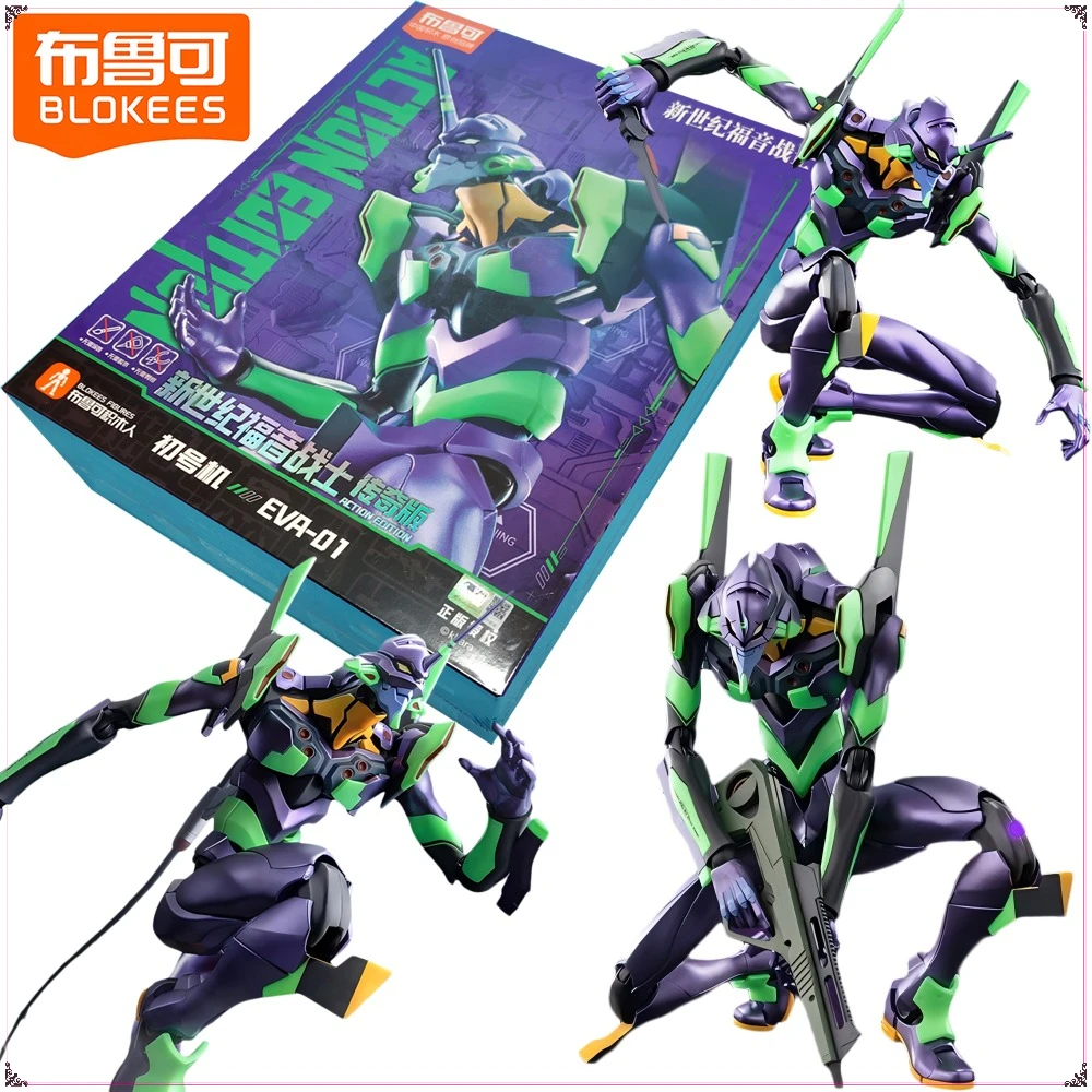 

Original BLOKEES Neon Genesis Evangelion Action Figures Creative Cartoon Premium Collectible Assembly Model Toys Perfect Gifts