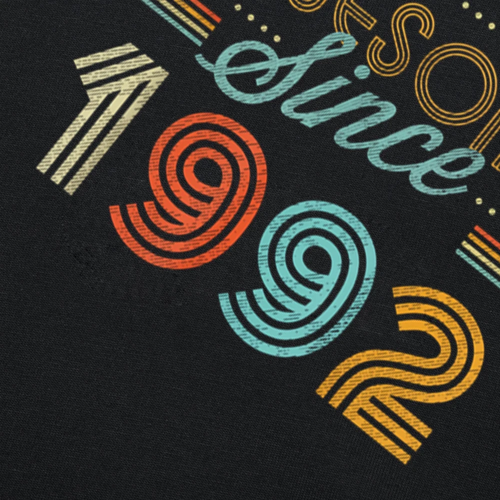 Geschenk für 34-Jährige, Männer und Frauen, Vintage 1992, 34. Geburtstag, Retro-T-Shirt, individuell bedruckte Grafik-T-Shirts, Paar-T-Shirt für Herren – Detail 3